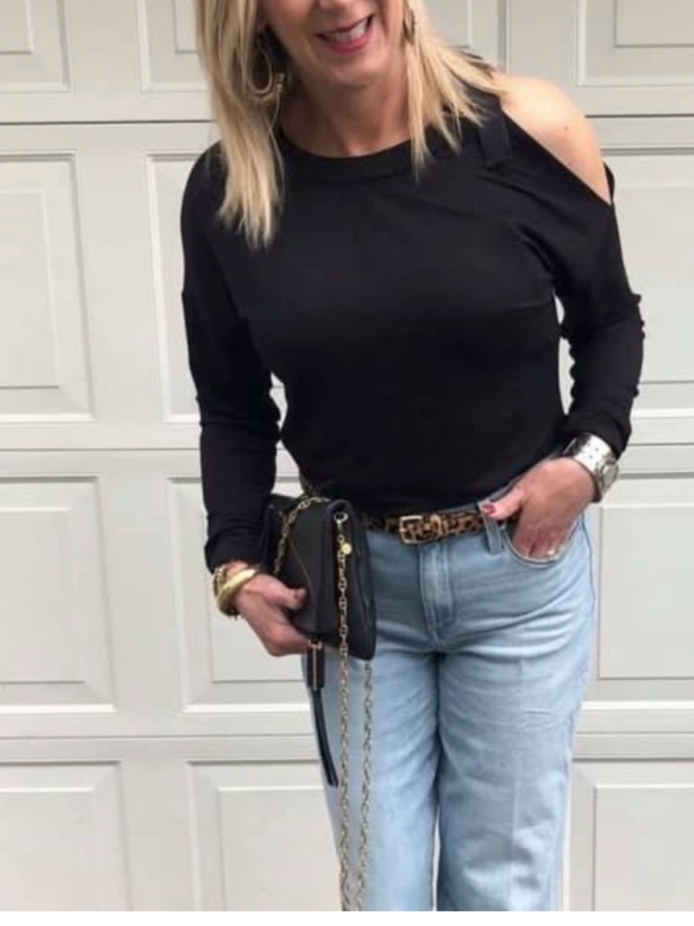 Stella & Dot One Shoulder Buckle Top MED